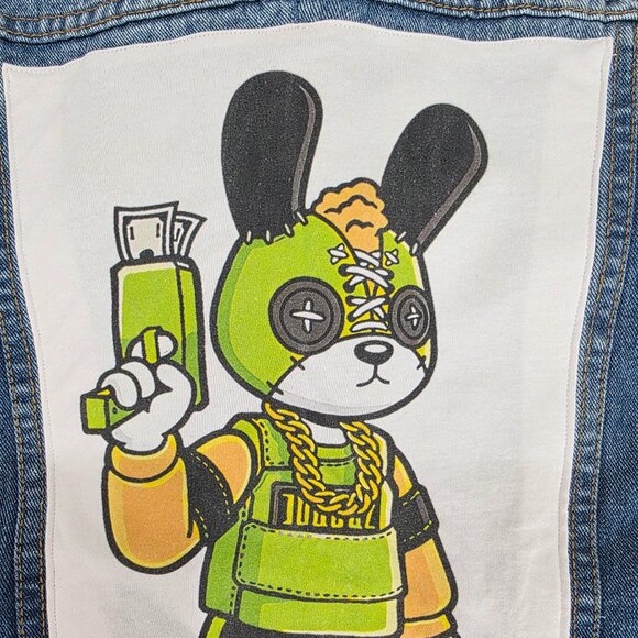 One-Of-A-Kind Custom Forever 21 Distressed Denim Vest Sz S - Picture 5 of 16